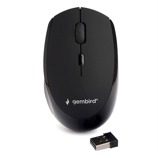 Мышь беспров. Gembird MUSW-354, черная, бесшумный клик, soft touch, 1600dpi 35262