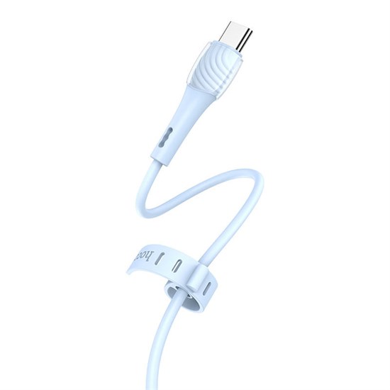Кабель USB A --> Type-C (M) 1.0м (USB 2.0) hoco X49, синий, силиконовая оплетка, 3A 35565