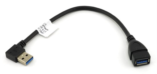 Удлинитель USB 3.0 A (m) (угловой 90гр. правый) - A (f) (прямой) 0.23м (0.17м) черный 35601