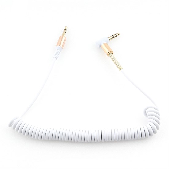Кабель jack 3.5 мм-jack 3.5 мм 1.8м, L-коннектор, белый витой Cablexpert Pro (CCAB-02-35MMLC-1.8MW) 37166