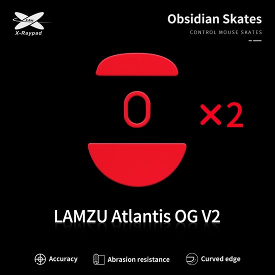 Ножки для мыши (глайды) X-raypad Obsidian для Lamzu Atlantis OG V2, комплект из 2-х наборов 37594 - фото 19533