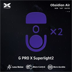 Ножки для мыши (глайды) X-raypad Obsidian Air для Logitech G PRO X Superlight 2 / G PRO X2 SUPERSTRIKE, комплект из 2-х наборов 39013