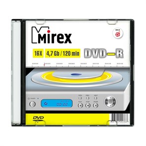 DVD-R 4.7GB Mirex 16x, slim 15210