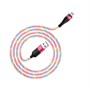 Кабель USB A --> Type-C (M) 1.0м (USB 2.0) hoco U85, красный, светящийся 35554