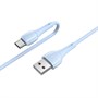 Кабель USB A --> Type-C (M) 1.0м (USB 2.0) hoco X49, синий, силиконовая оплетка, 3A 35565