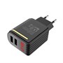 Зарядное устройство 220V -> USB 5V hoco C39A 2xUSB, 2400mA, черное, LED дисплей 35757