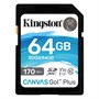 SD Memory Card SDXC 64GB Class10 UHS-I U3 Kingston Canvas Go Plus 170R C10 V30 170MB/s (SDG3/64GB) 36194