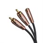 Кабель 2RCA (m) - jack 3.5 мм (f) Ugreen 2.0м Black/Brown, оплётка (50131) 36988 - фото 18323